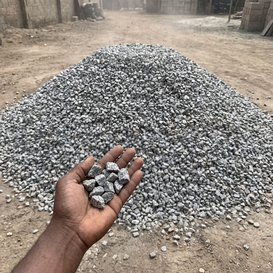 Chippings ½" heap at our yard
