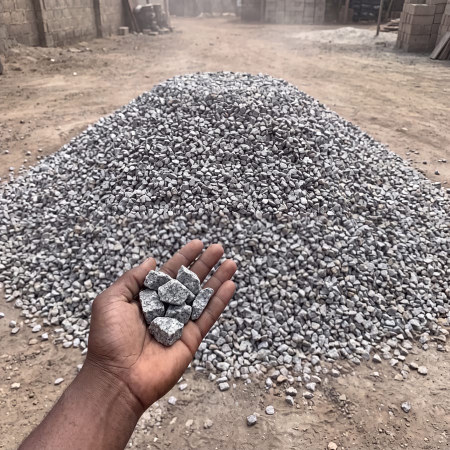 Chippings ¾" heap at our yard